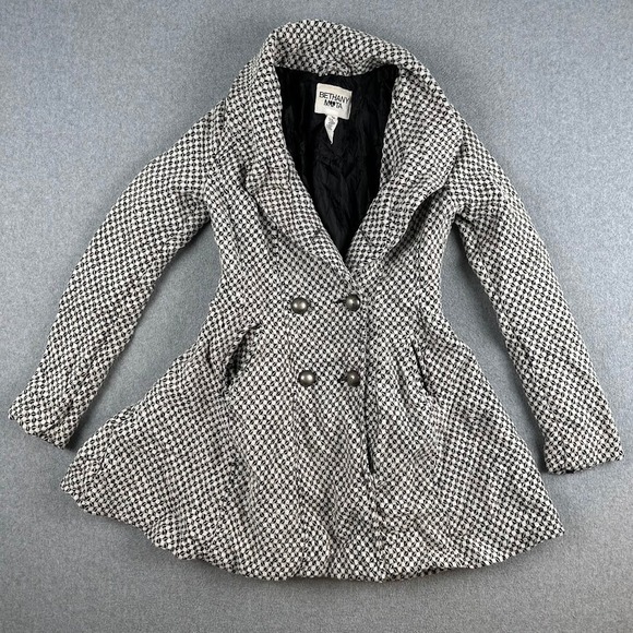Bethany Mota Jackets & Blazers - Bethany Mota Double Breasted Black and White Swing Pea Coat‎ Jacket Women's XS